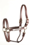 WHITE-STITCHED 1" LEATHER STABLE HALTER 