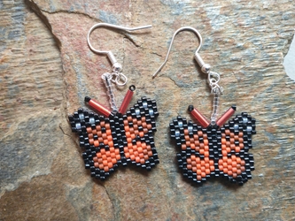BUTTERFLY EARRINGS WITH ANTENNAE (SMALL) 