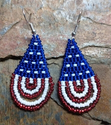 RED, WHITE AND BLUE #1 DRAPED EARRINGS 