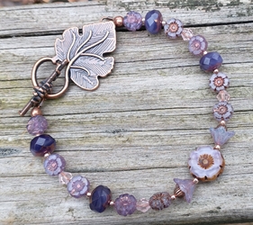 LILAC AND COPPER CLASP BRACELET 