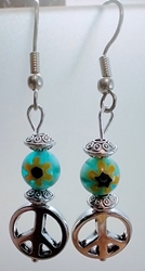 PEACE AND FLOWERS EARRINGS 