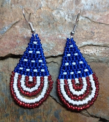 Red, White and Blue Drape Earrings 
